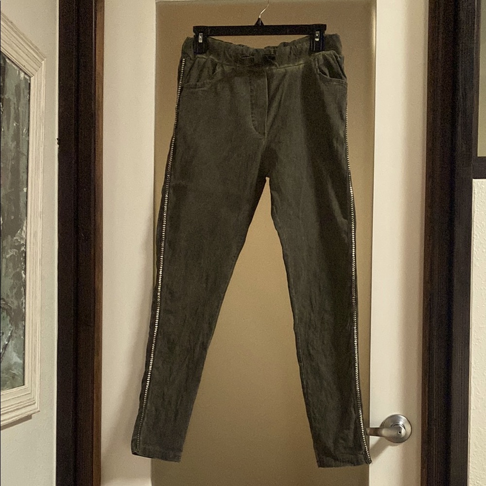 Brand Bazaar Olive Green Urban Jogger Pant with Studded Side Detail